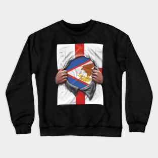 English Samoa Flag English Flag Ripped - Gift for English Samoan From English Samoa Crewneck Sweatshirt